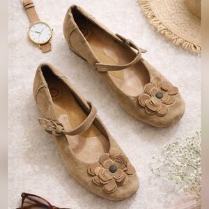EARTH SPIRIT SUEDE MARY JANE WEDGE SHOES